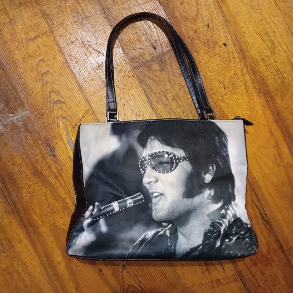 Elvis Presley Handbags - Black and White Graphic Tote Bag